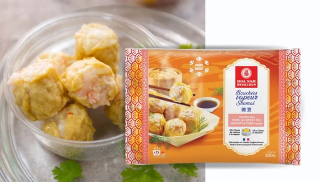 Nam Bouchées Vapeur Shumai (Shrimps & Pork Dim Sum / Siêu Mại / Shumai mit Schweinefleisch & Garnelen).