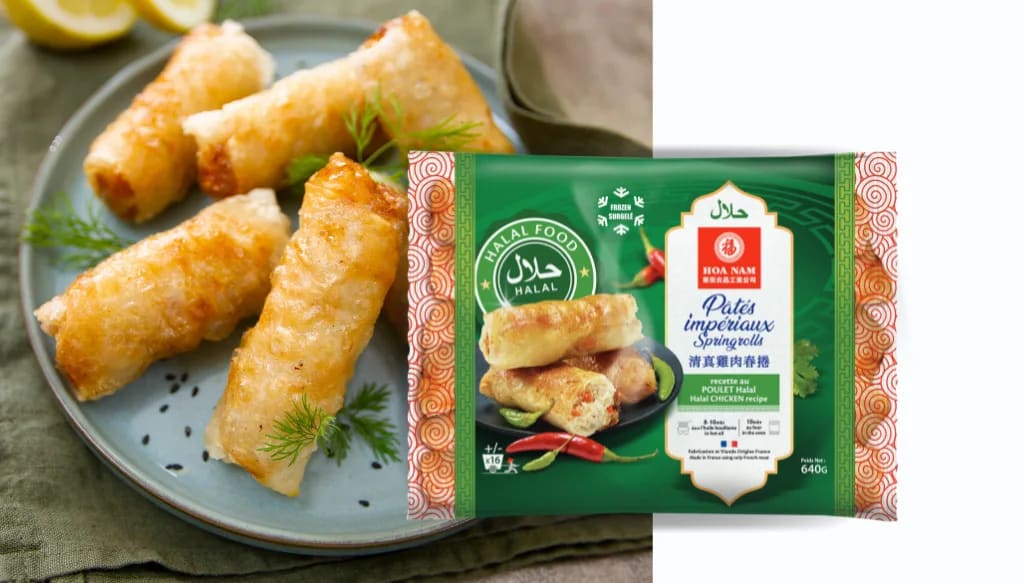 Hoa Nam Pâtés Impériaux Halal Recette au Poulet (Springrolls / Chả Giò Gà Halal / Frühlingsrollen mit Hähnchenfleisch Halal).