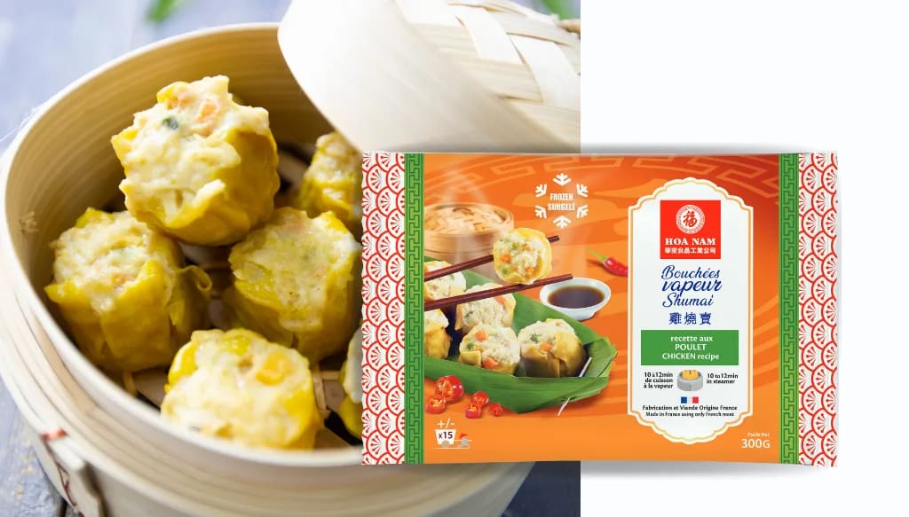 Hoa Nam Bouchées Vapeur Shumai Poulet (Chicken Dim Sum / Shumai mit Hähnchenfleisch).