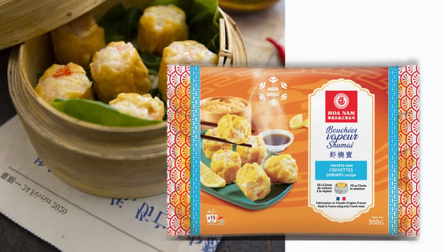 Hoa Nam Bouchées Vapeur Shumai Crevettes (Shrimps Dim Sum / Shumai mit Garnelen).
