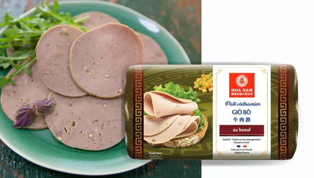 Hoa Nam Giò Bò (Pâté vietnamien au bœuf / Rindfleisch-Art).
