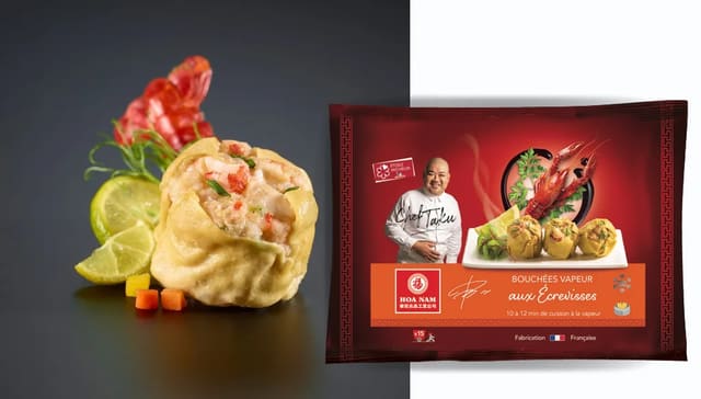 Hoa Nam Bouchées Vapeur aux Écrevisses (Flusskrebs Dim Sum / Shumai mit Flusskrebsen) aus der edlen Chef Taku Kollektion.