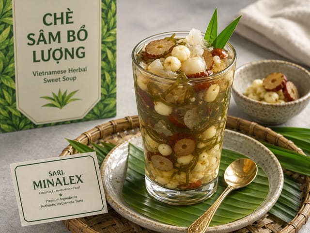 Chè Sâm Bổ Lượng (Vietnamese herbal dessert soup / cooling algae date dessert)
