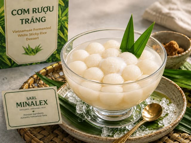 Cơm Rượu Trắng (fermented white glue / Vietnamese milk rice liqueur snack)