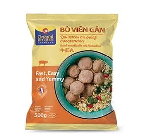 Bò Viên Gân (Beef Meatballs with Tendon / Boulettes de bœuf avec nerf)