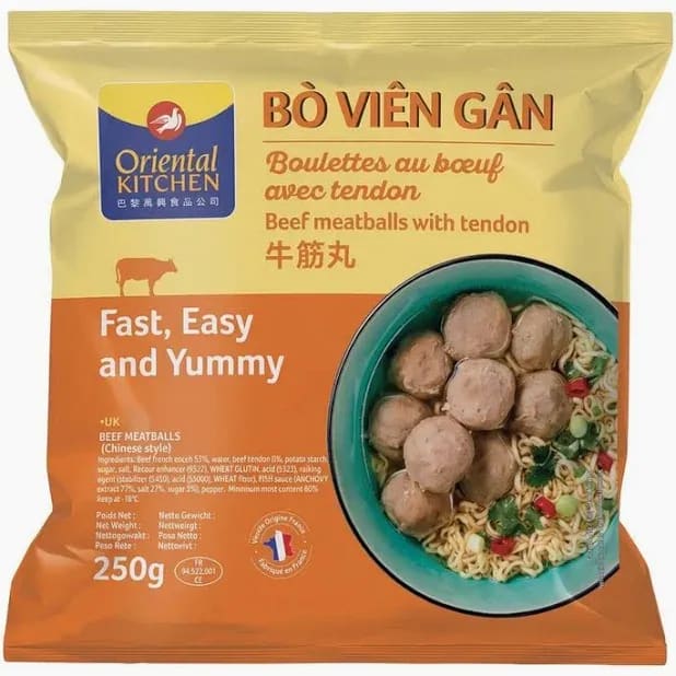 Bò Viên Gân (Beef Meatballs with Tendon / Boulettes de bœuf avec nerf)