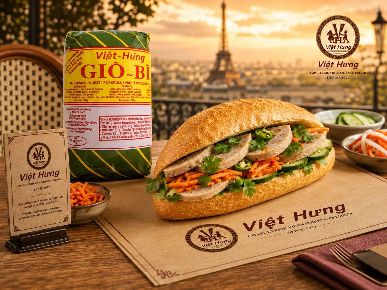 Viet Hung Giò Bì (Vietnamese pig mortadella with cartilage/speck black)