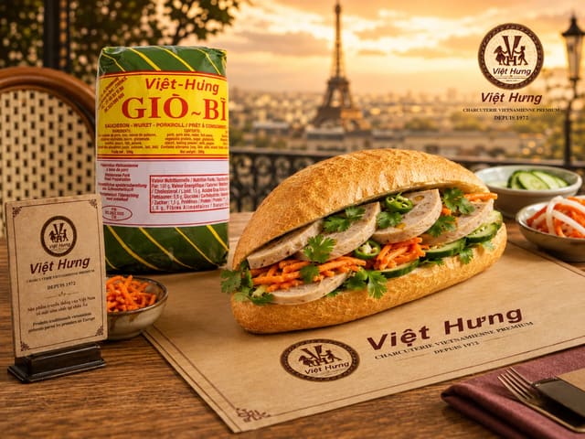 Viet Hung Giò Bì (Vietnamese pig mortadella with cartilage/speck black)