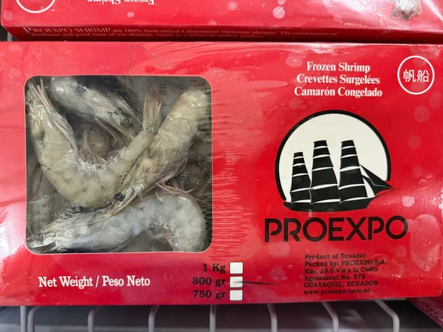 Ecuadorian shrimp size 16/20, head with shell