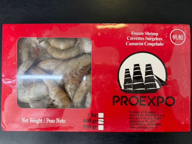 Ecuadorian shrimp size 16/20 headless and shellless
