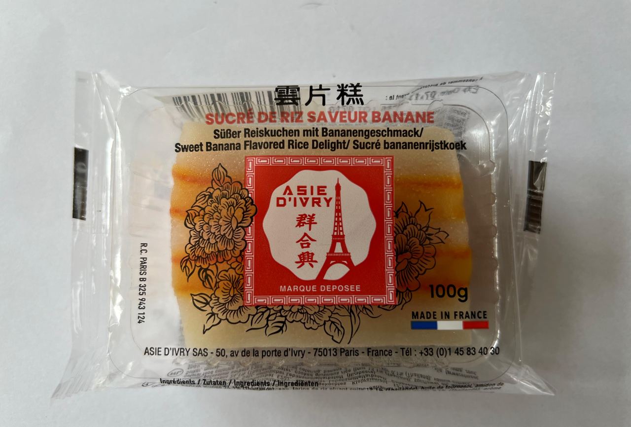 Banana flavored rice cake
